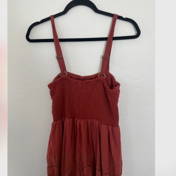 Eyelet Floral Maxi Chic Beach Vaca Vacation Chic Glam Party Boho Hipster Dress - Picture 4 of 8